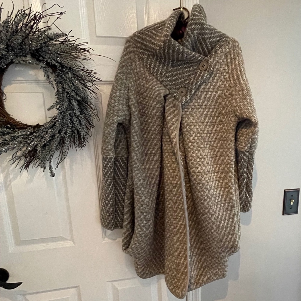 🍁Italian Made Taupe Wool Mohair Sweater Coat🍁